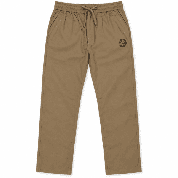 Men’s Khaki Brown Casual Trousers with Elastic Waist & Drawstring